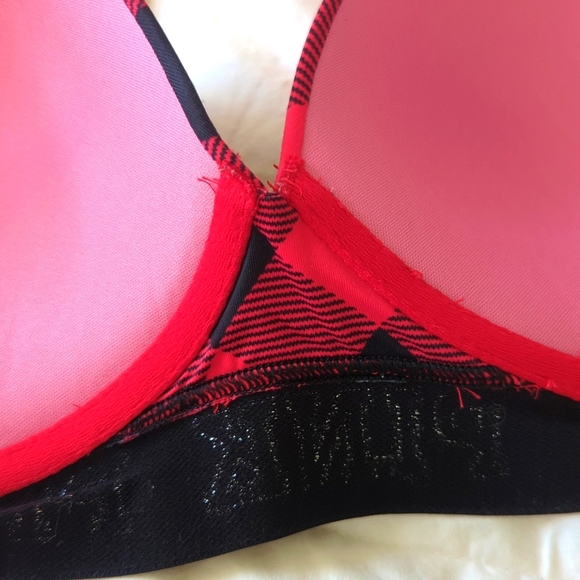 Victoria's Secret Pink Plaid Wear Everywhere Bra Adjustable Straps - Picture 7 of 7